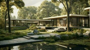 architecture and nature meet in this modern suburban land photo