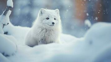 arctic mammal in snow endangered species tranquil scene photo