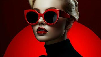 beauty in sunglasses fashion model sensual portrait photo