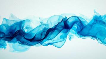 blue ink wave flowing underwater creating smoke photo