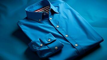 blue shirt symbolizes american patriotism and success photo