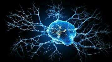 blue tumor reveals alzheimer disease in human brain photo