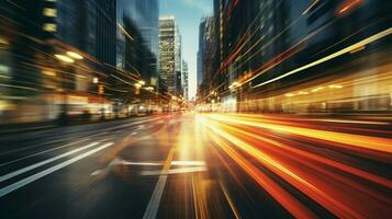 blurred motion speeding cars city comes alive photo