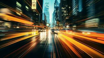 blurred motion speeding cars city comes alive photo