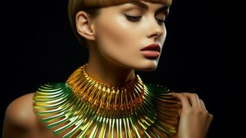 bright metallic jewelry collection reflects glamour photo
