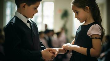 brother and sister bond with wristband ceremony photo