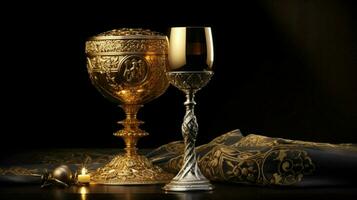 christian chalice golden wine symbolizing sacrament photo