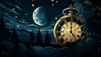clock night time illustration midnight old backgrounds photo