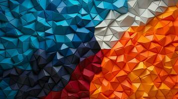 colorful mosaic backdrop with geometric shaped tiles photo