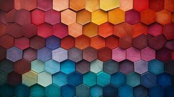 colorful mosaic backdrop with geometric shaped tiles photo