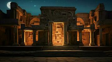 cultural symbols illuminated in ancient architecture photo