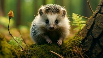 cute mammal looking outdoors small fur animal in the forest photo