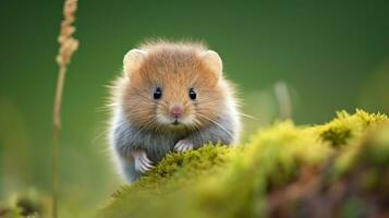 linda pequeño mamífero en naturaleza mirando a cámara mullido piel foto