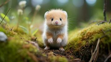 cute small mammal in nature looking at camera fluffy fur photo