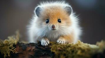 cute small mammal with fluffy fur and whiskers looking photo