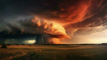 dramático cielo a oscuridad peligro de tormenta foto