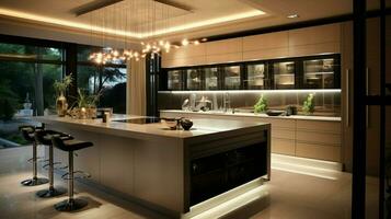 elegance and luxury in modern domestic kitchen photo