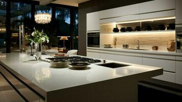 elegance and luxury in modern domestic kitchen photo