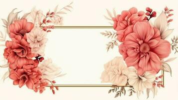 elegant square frame with flowers decoration photo