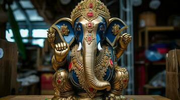 elephant statue decoration symbolizes hinduism spirituality photo