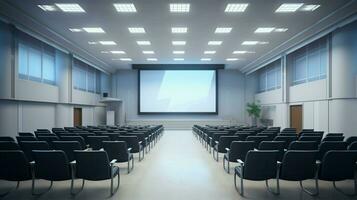 empty lecture hall with modern projection equipment photo