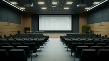 empty lecture hall with modern projection equipment photo