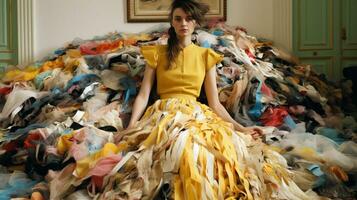 fashion artist tailors messy textile patterns indoors photo