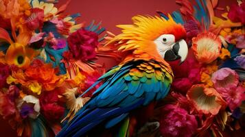 feathered elegance in a colorful nature backdrop photo