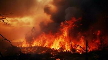 fire burning smoke nature destructive inferno unleashed photo