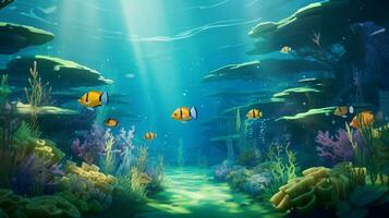 fish swiming undersea nature scene photo