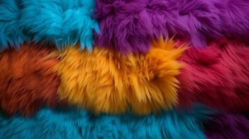 fluffy woolen textile in vibrant colors a homemade decoration photo