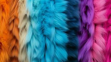 fluffy woolen textile in vibrant colors a homemade decoration photo