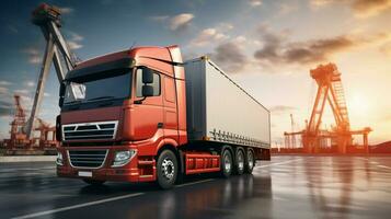 freight transportation industry delivers cargo using truck photo