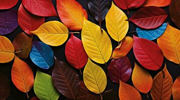 fresh autumn leaves reveal vibrant organic pattern photo