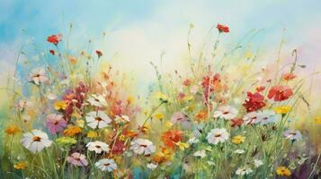 fresh blossoms decorate the meadow a colorful nature photo