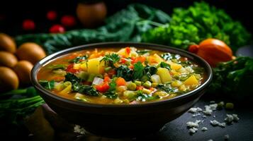 fresh homemade vegetable soup a healthy and delicious win photo