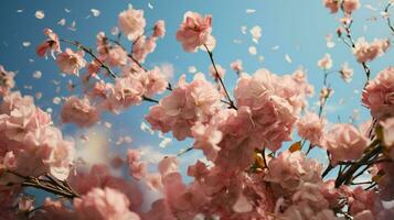 Fresco rosado pétalos en un cierne ramo de flores foto