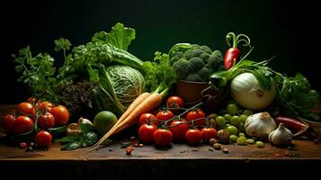 fresh vegetables and herbs make healthy gourmet meals photo