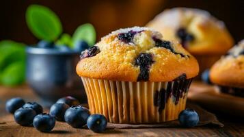 freshly baked homemade blueberry muffin a sweet photo