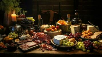 freshness and abundance on a rustic wood table gourmet photo