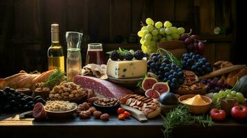 freshness and abundance on a rustic wood table gourmet photo