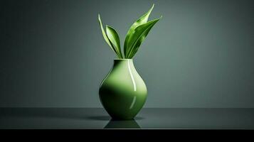 freshness and elegance in a single object a green vase photo