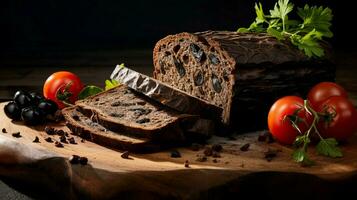 freshness and gourmet bread baked healthy eating dark photo