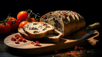 freshness and gourmet bread baked healthy eating dark photo