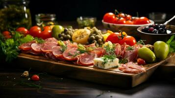 freshness and gourmet meal on a wooden table close up app photo