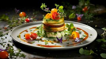 freshness and health in a gourmet vegetarian meal cooked photo