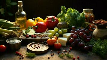 frescura y salud en un vegetariano comida con orgánico foto