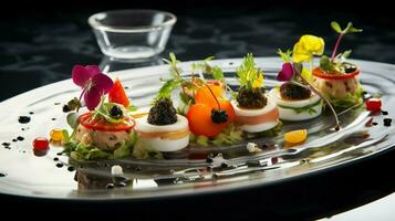 freshness and healthy eating on a plate of gourmet appetizer photo