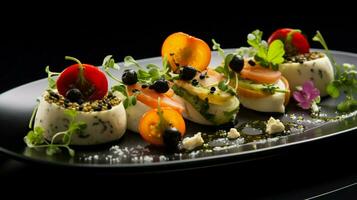 freshness and healthy eating on a plate of gourmet appetizer photo