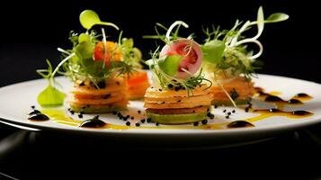 freshness and healthy eating on a plate of gourmet appetizer photo